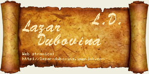 Lazar Dubovina vizit kartica
